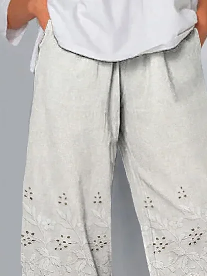 Women Floral Capris Pant Casual Summer Trousers