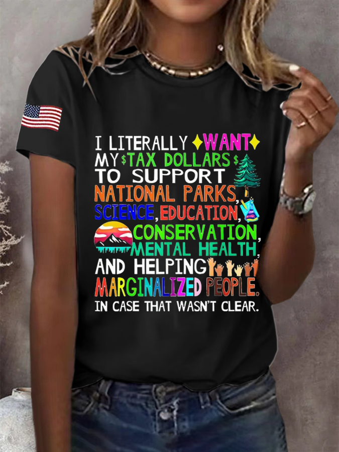 Women Text Letters Short Sleeve Tee T-shirt Crew Neck Printing Casual Summer Top