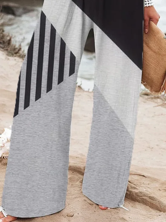 Women Striped Long Pant Casual Spring/Fall Trousers