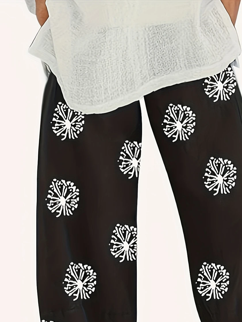 Women Floral Capris Pant Casual Summer Trousers