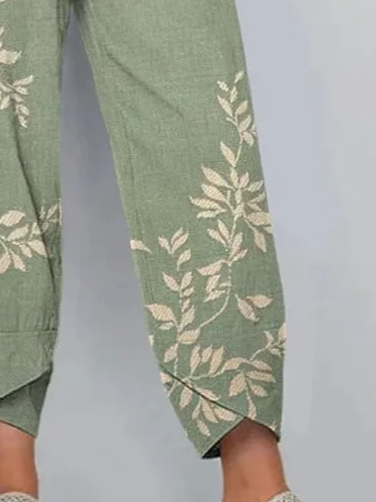 Women Floral Capris Pant Casual Summer Trousers