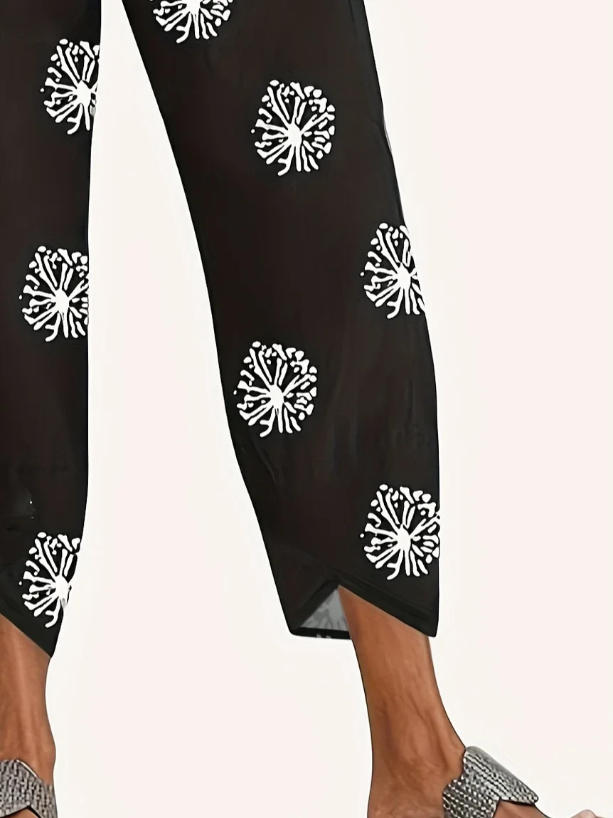 Women Floral Capris Pant Casual Summer Trousers