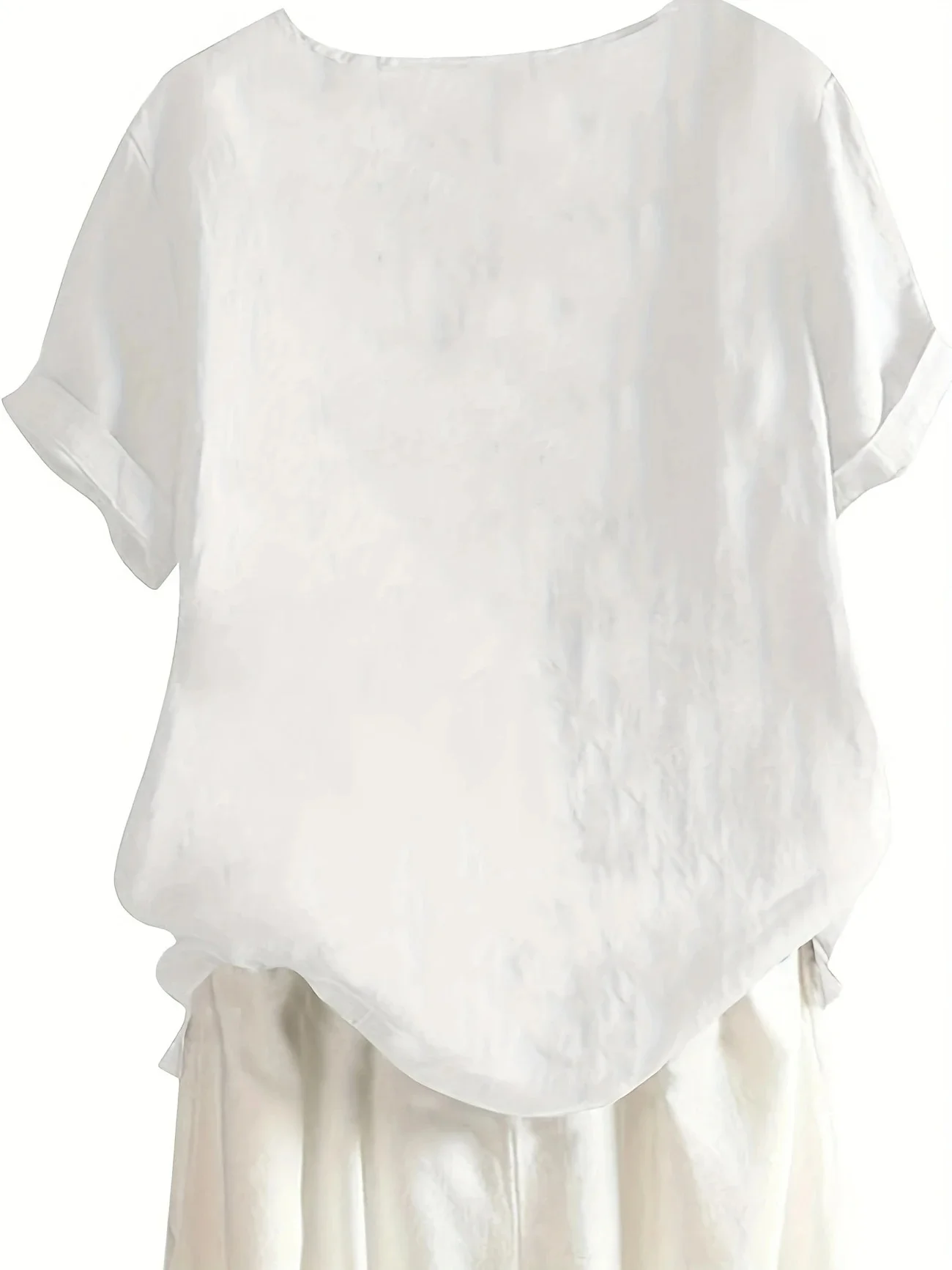 Women Floral Half Sleeve Blouse Summer Crew Neck Daily Casual Top