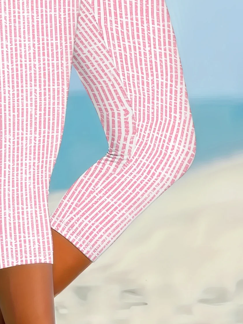 Women Striped Capris Elastic Waist Pants Casual Summer Trousers