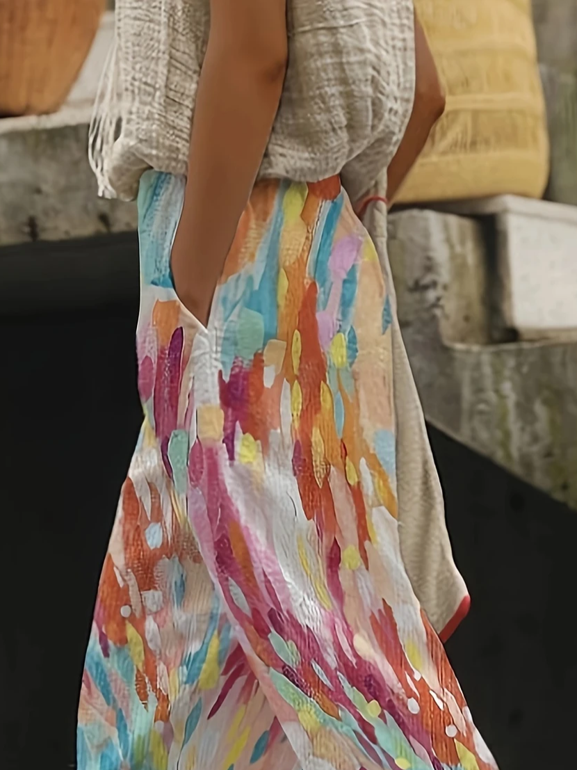Women Abstract Long Pants Casual Spring/Fall Trousers