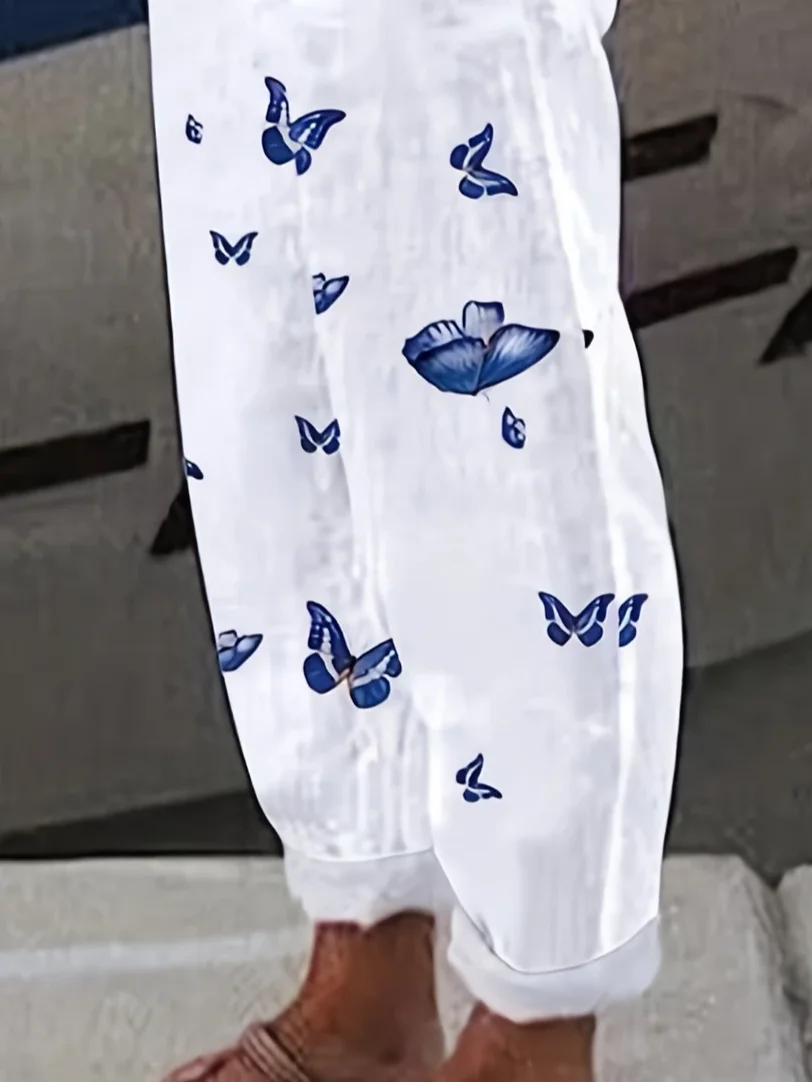 Women Butterfly Long Pants Casual Spring/Fall Trousers