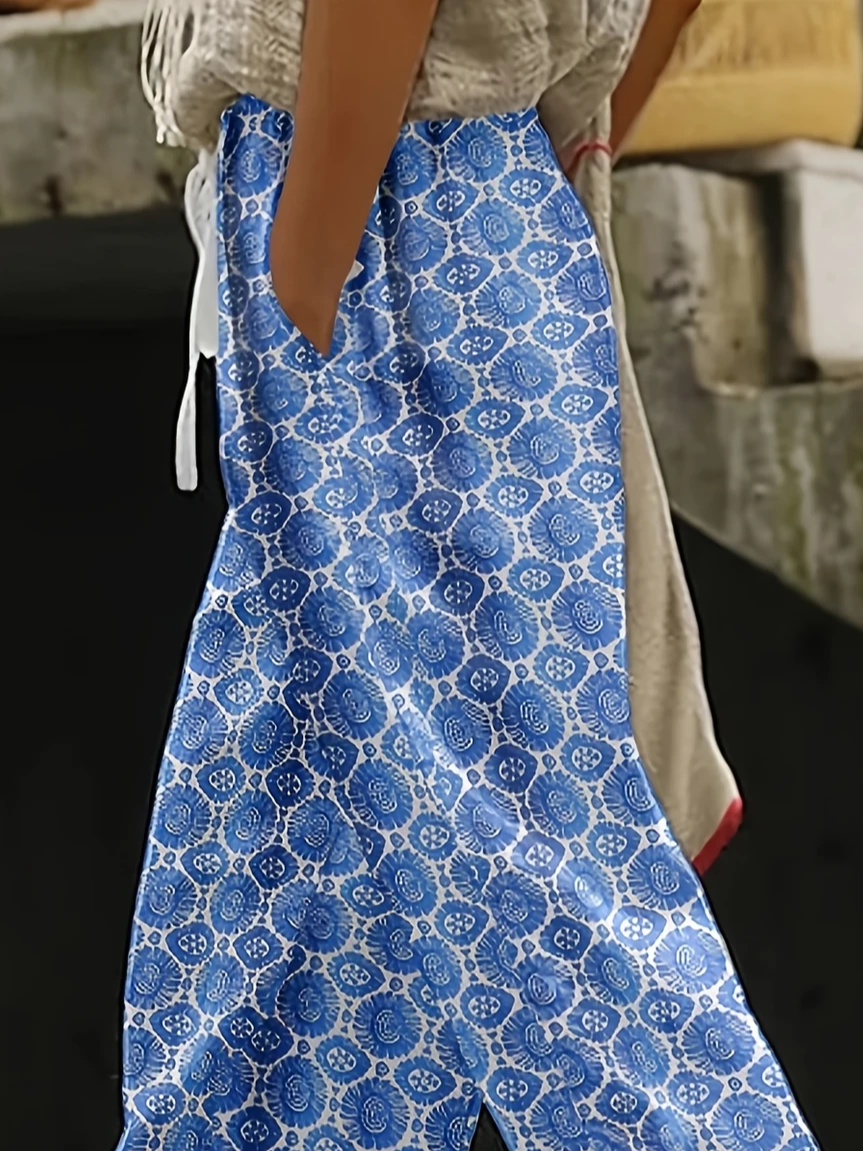 Women Geometric Long Pants Casual Spring/Fall Trousers