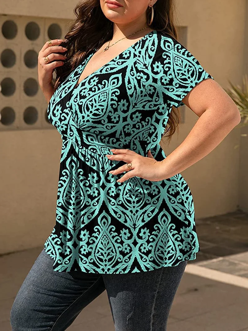 Printing Ethnic Ethnic Geometry T-Shirt