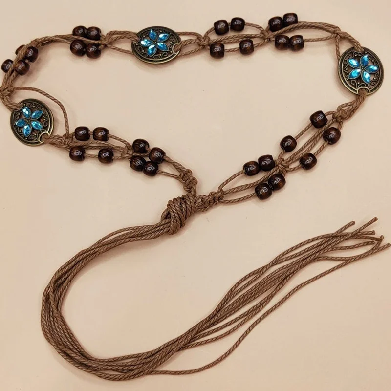 Retro All-match Braided Waist Rope Bohemian Women's Waist Belt Ethnic Belt Korean Style Decorative Casual Waist Chain