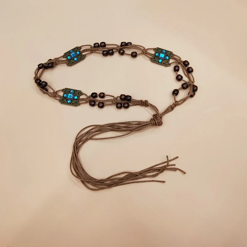 Retro All-match Braided Waist Rope Bohemian Women's Waist Belt Ethnic Belt Korean Style Decorative Casual Waist Chain