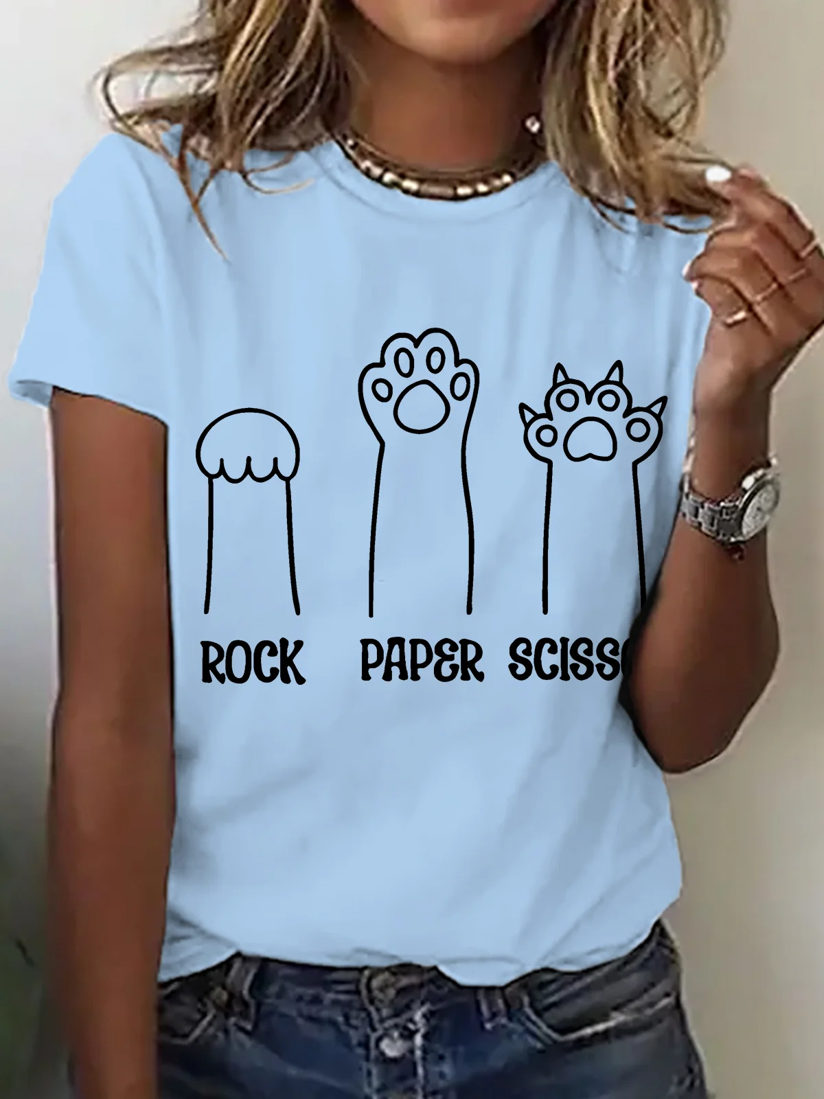 Women Animal Short Sleeve Tee T-shirt Crew Neck Casual Summer Top