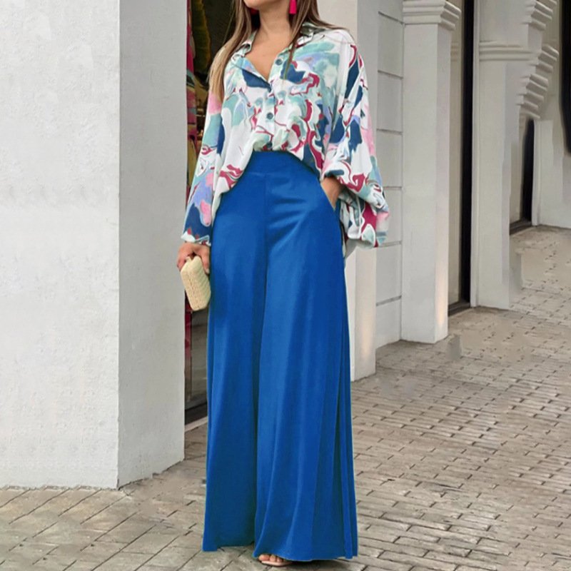 Women Striped Printing Two-Piece Set Daily Short Sleeve Vintage Summer Top With Pants Matching Set