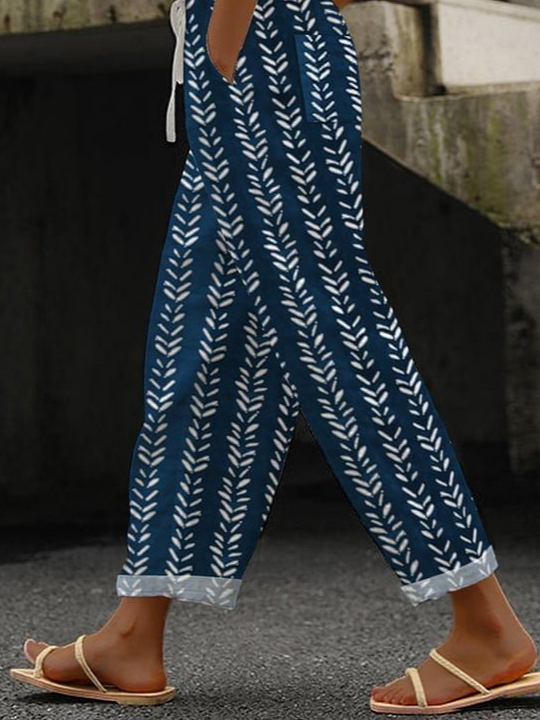 Women Geometric Long Pants Casual Spring/Fall Trousers