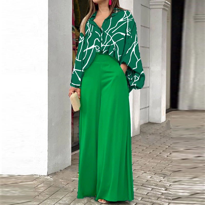 Women Striped Printing Two-Piece Set Daily Short Sleeve Vintage Summer Top With Pants Matching Set
