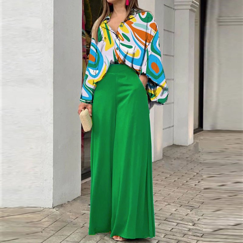 Women Striped Printing Two-Piece Set Daily Short Sleeve Vintage Summer Top With Pants Matching Set