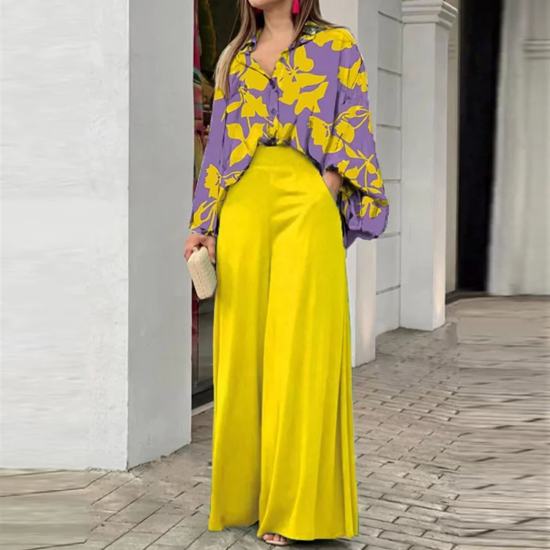 Women Striped Printing Two-Piece Set Daily Short Sleeve Vintage Summer Top With Pants Matching Set