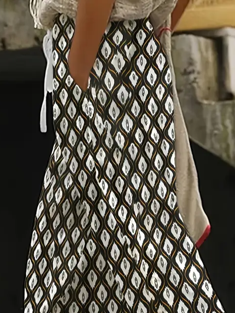 Women Geometric Long Pants Casual Spring/Fall Trousers