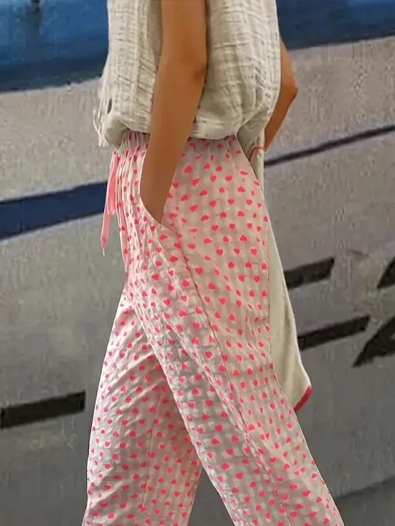 Women Polka Dots Long Pants Casual Spring/Fall Trousers
