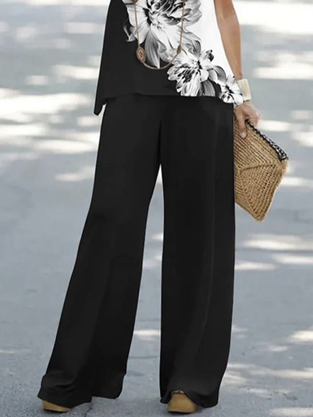 Women Floral Printing Two-Piece Set Daily Sleeveless Casual Summer Multi-Piece Set Matching Set