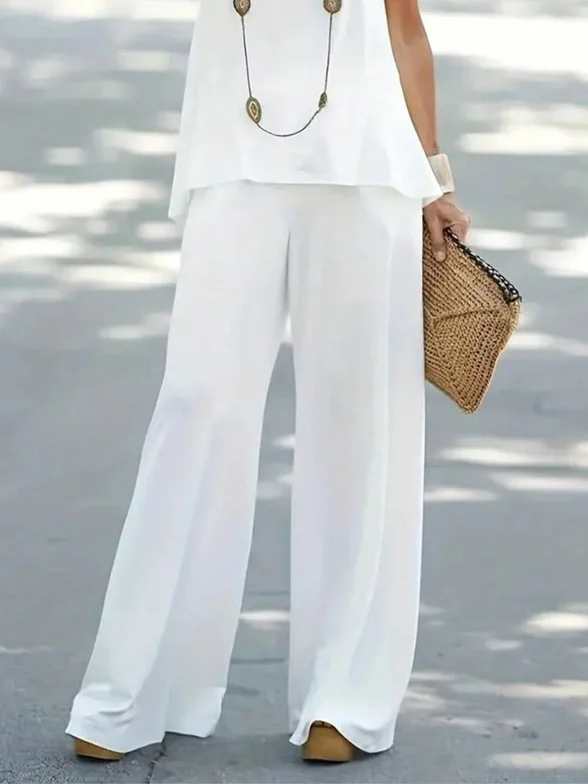 Women Plain Printing Two-Piece Set Daily Sleeveless Casual Summer Multi-Piece Set Matching Set