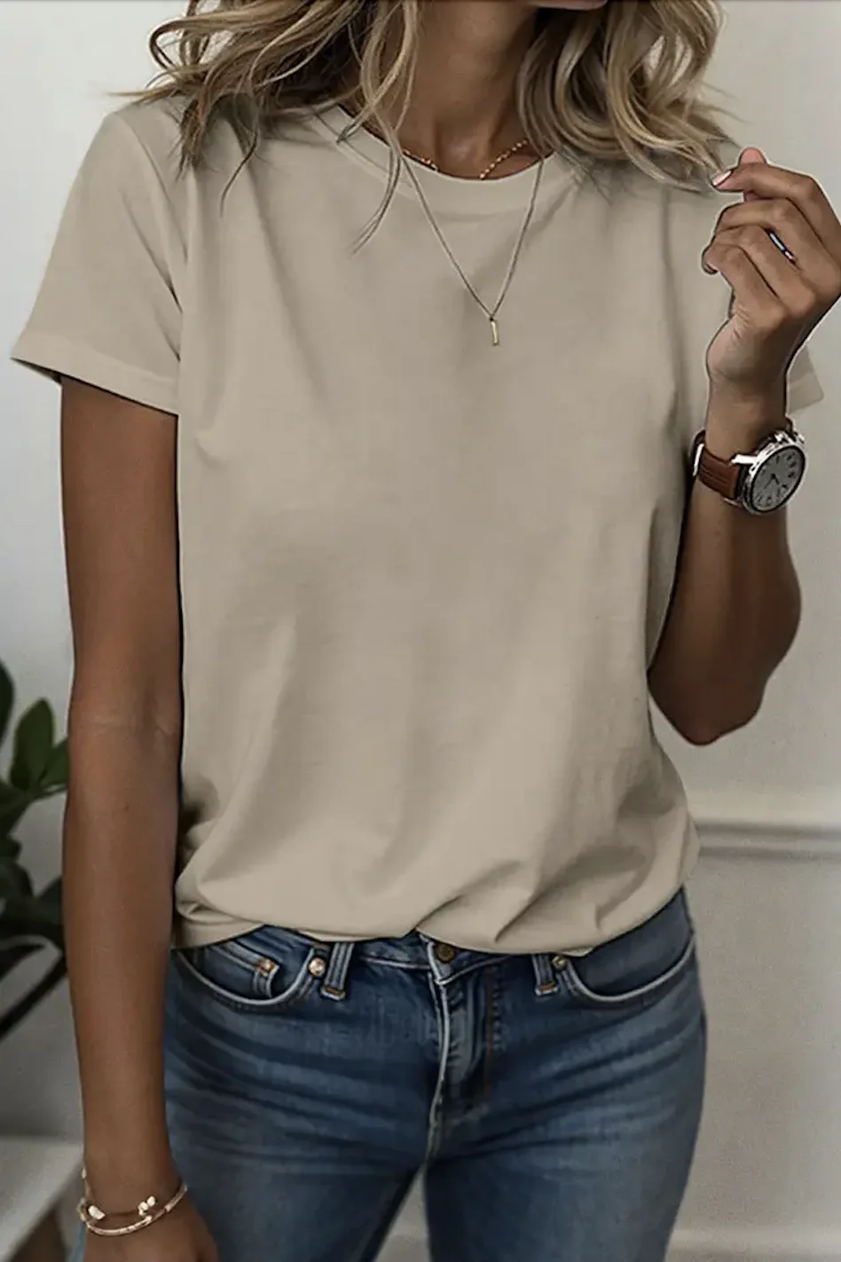 Women Animal Short Sleeve Tee T-shirt Crew Neck Vintage Summer Top