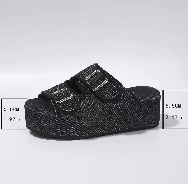 Fabric Casual Plain Summer Slide Sandals