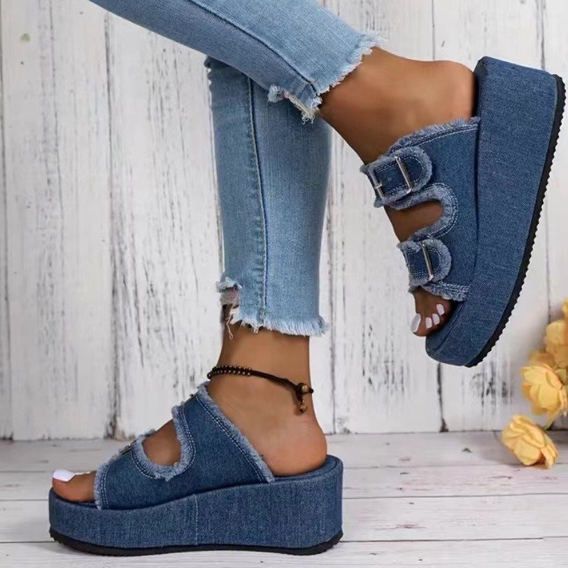 Fabric Casual Plain Summer Slide Sandals