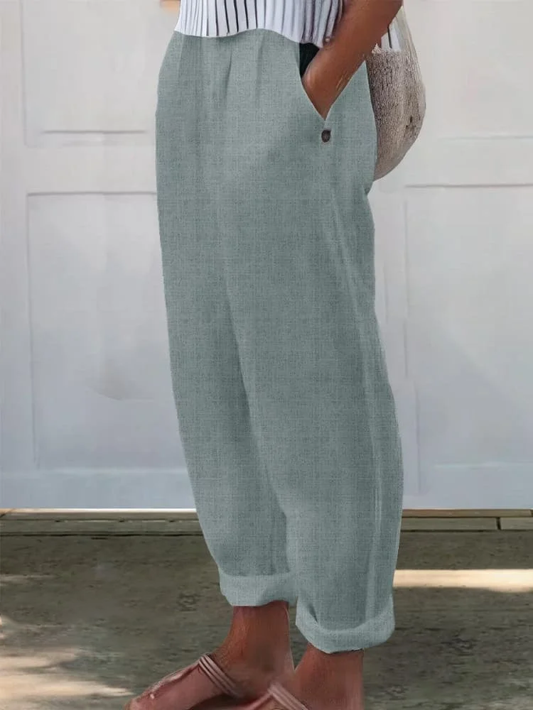 Women Plain Long Pants Casual Spring/Fall Trousers