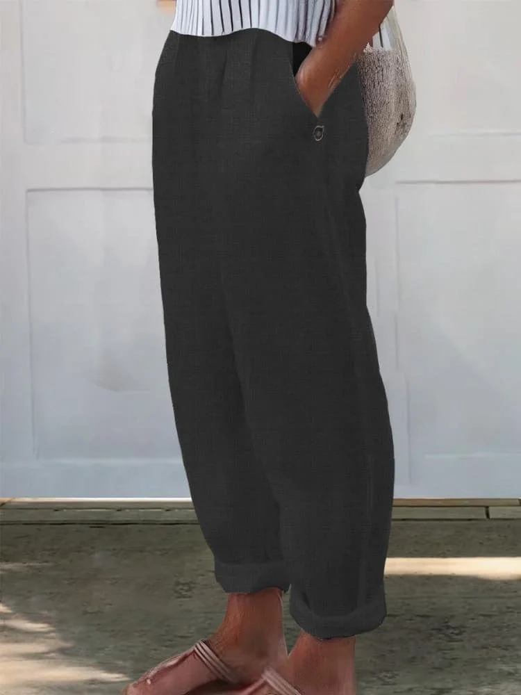 Women Plain Long Pants Casual Spring/Fall Trousers