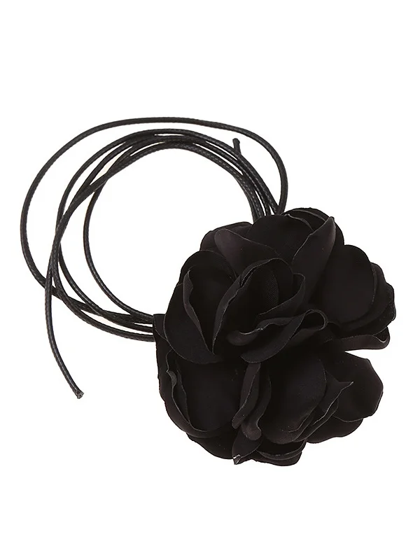 Three-dimensional Flower Strap Rose Necklace Neck Flower Neck Strap Neck Accessory Collar Necklace