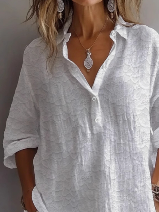 Women Floral Long Sleeve Shirt Spring/Fall Printing Shirt Collar Daily Casual Top