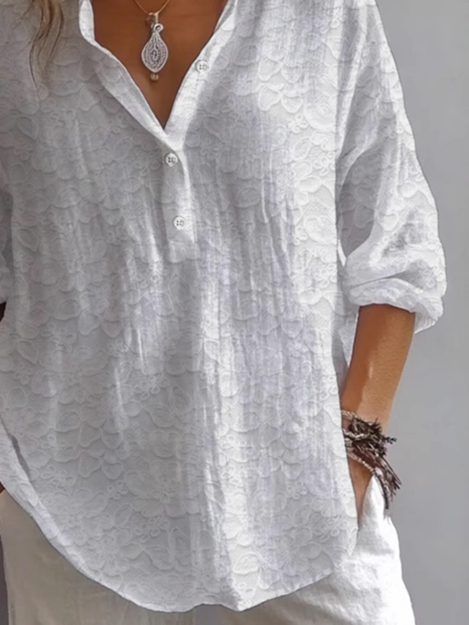 Women Floral Long Sleeve Shirt Spring/Fall Printing Shirt Collar Daily Casual Top