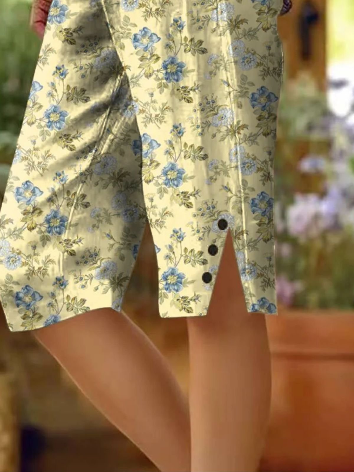 Women Floral Fifth Pants Pants Casual Summer Trousers
