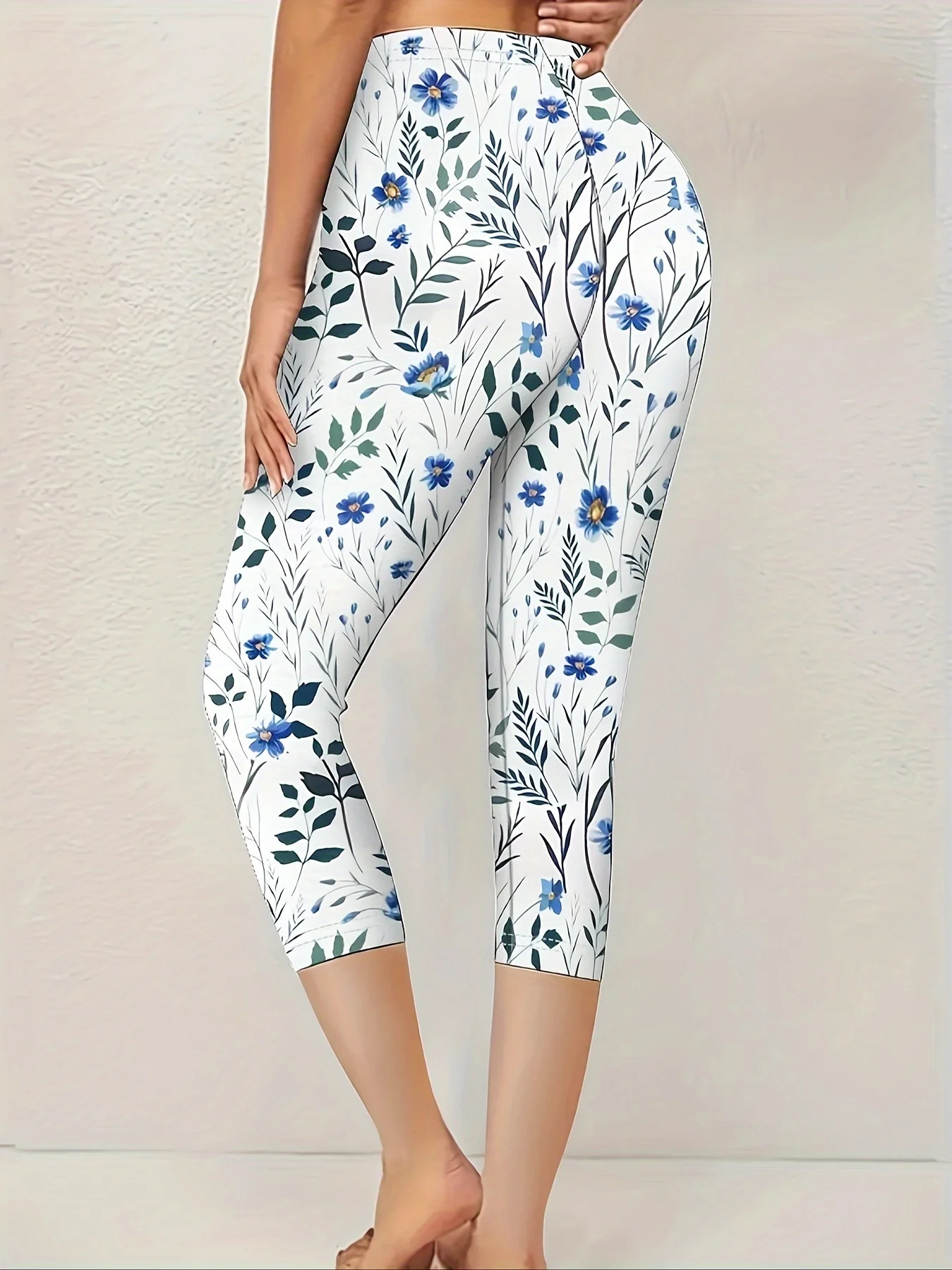 Women's Trousers Elastic Waist Legging Daily Going Out Casual Printing Floral Summer Pants
