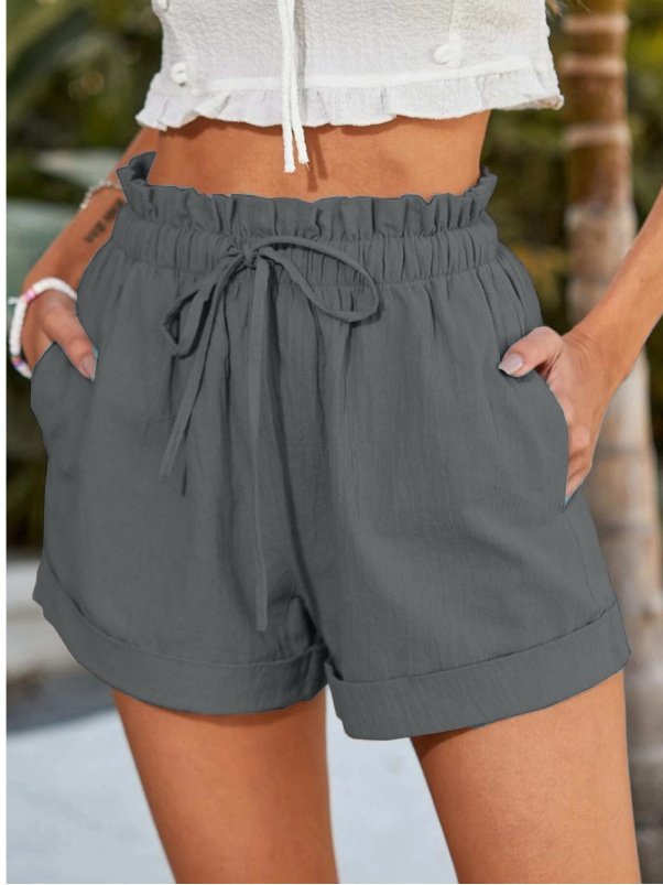 Women Plain Shorts Straight Pants Casual Summer Shorts
