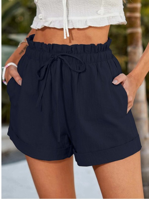 Women Plain Shorts Straight Pants Casual Summer Shorts
