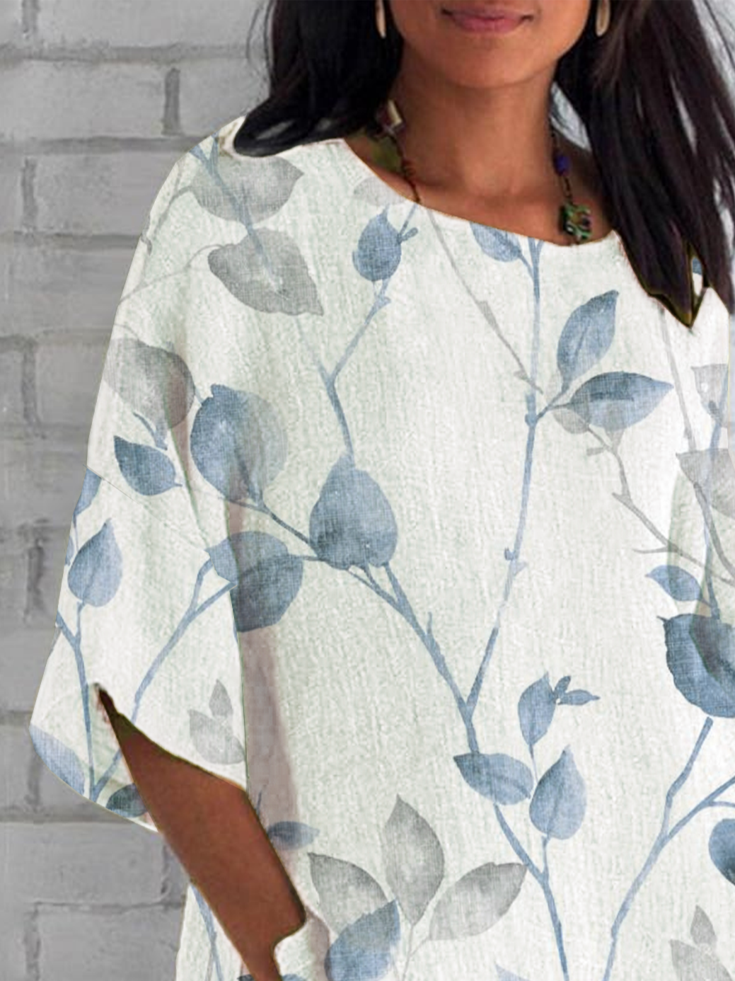 Women Floral Half Sleeve Tee T-shirt Crew Neck Casual Summer Top