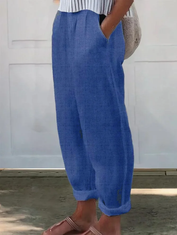 Women Plain Long Pants Casual Spring/Fall Trousers