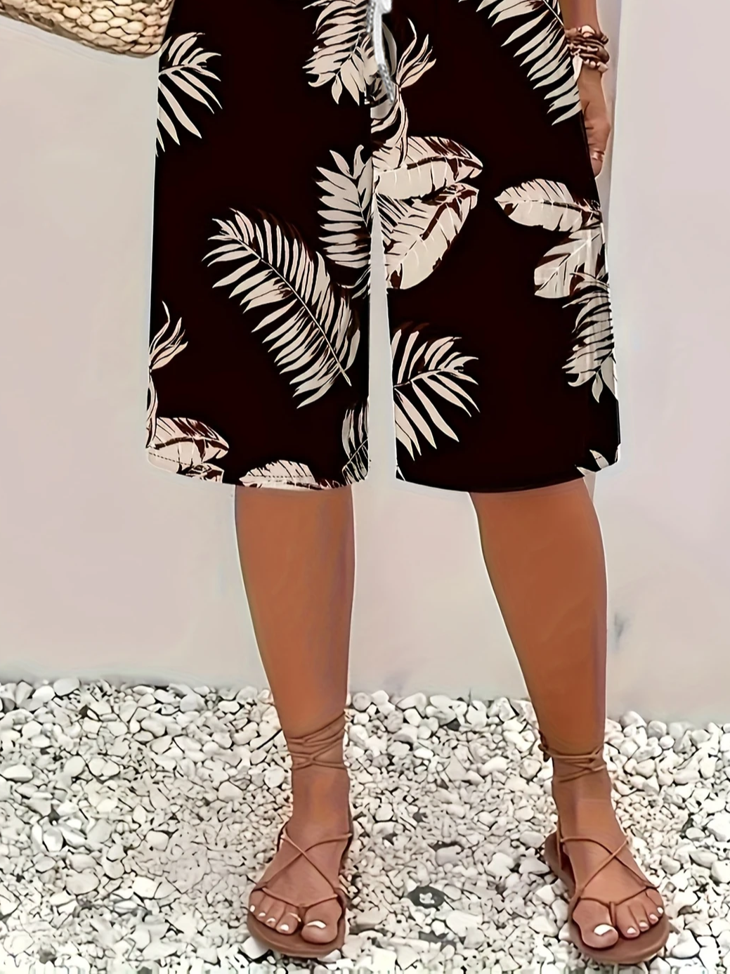 Women Floral Fifth Pants Pants Casual Summer Trousers
