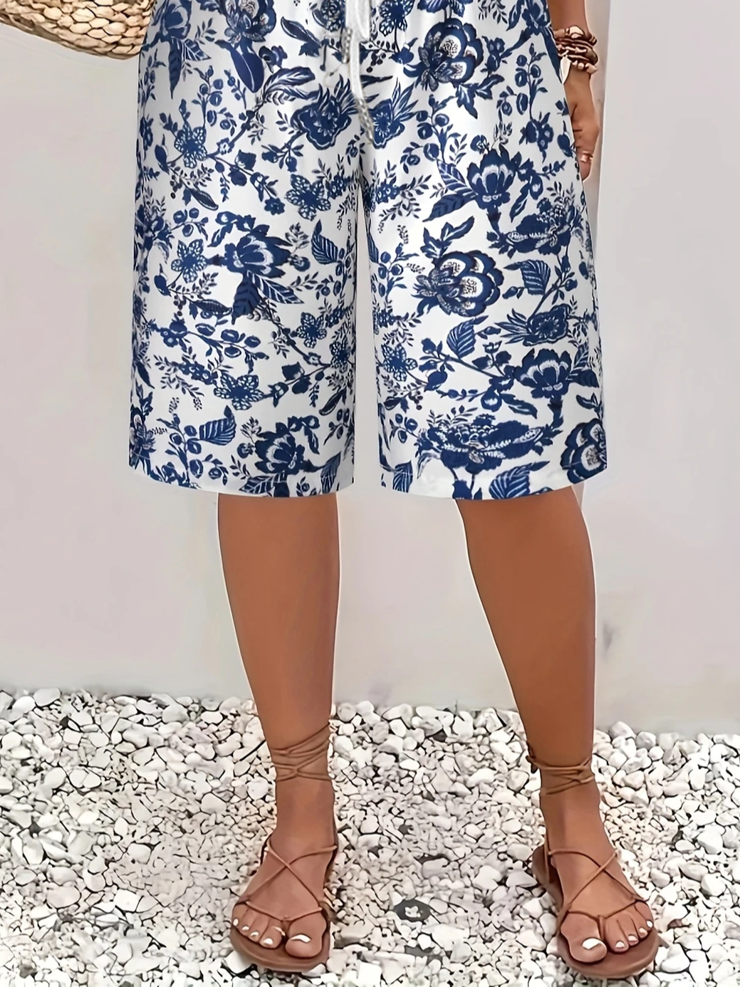 Women Floral Fifth Pants Pants Casual Summer Trousers