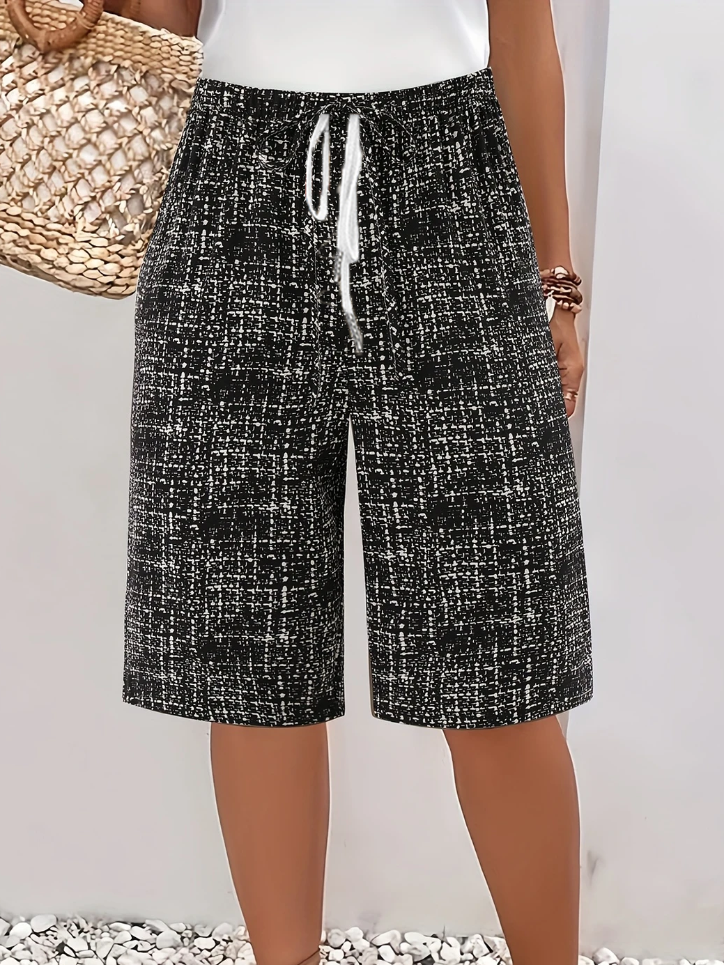 Women Abstract Fifth Pants Pants Casual Summer Trousers