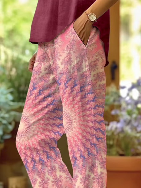 Women Abstract Long Pants Casual Spring/Fall Trousers