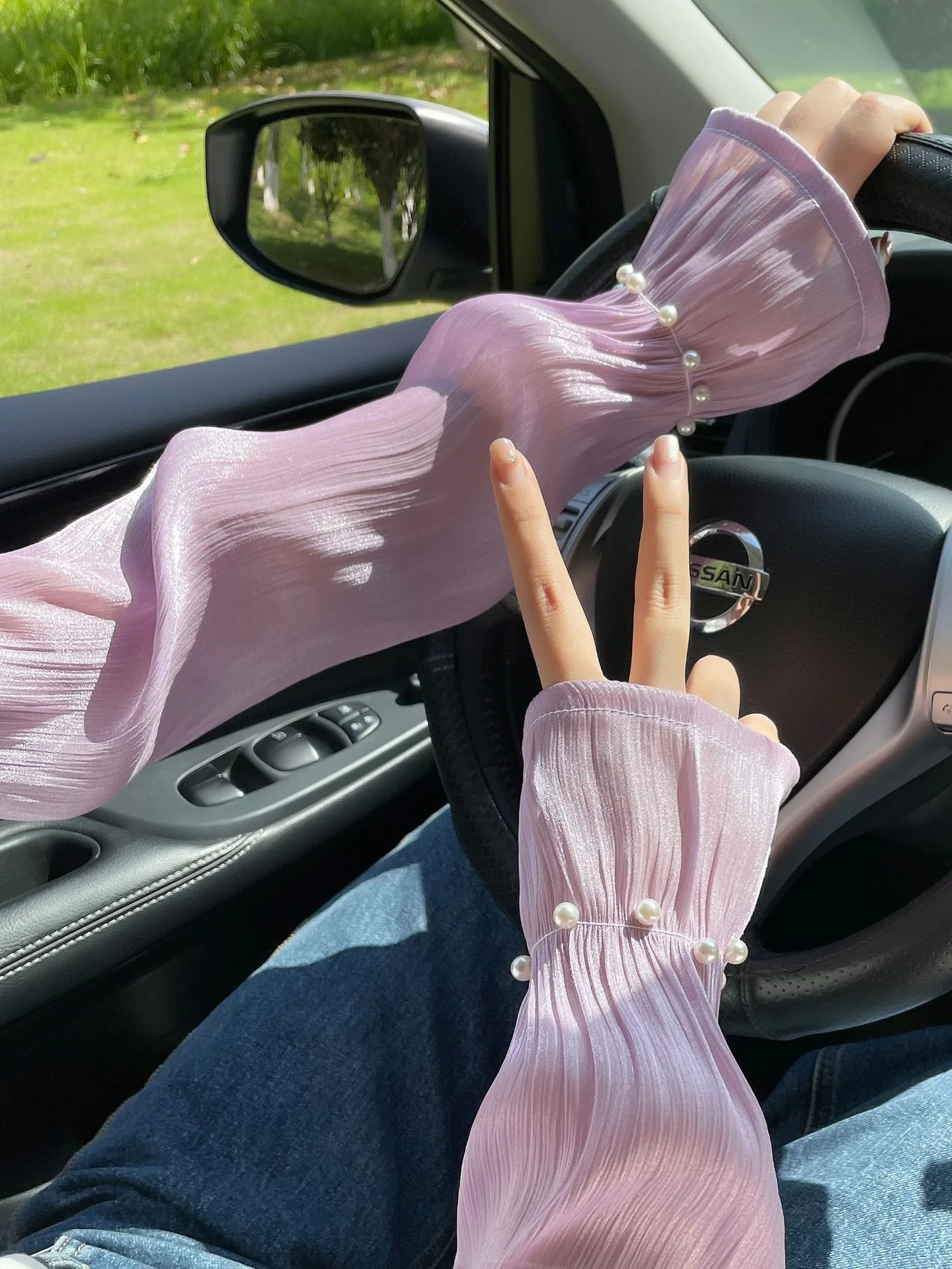 Outdoor Sun Protection Loose Sleeves For Women Anti-ultraviolet Arm Guards Summer Driving Mesh Gloves Thin Lace Ice Sleeves
