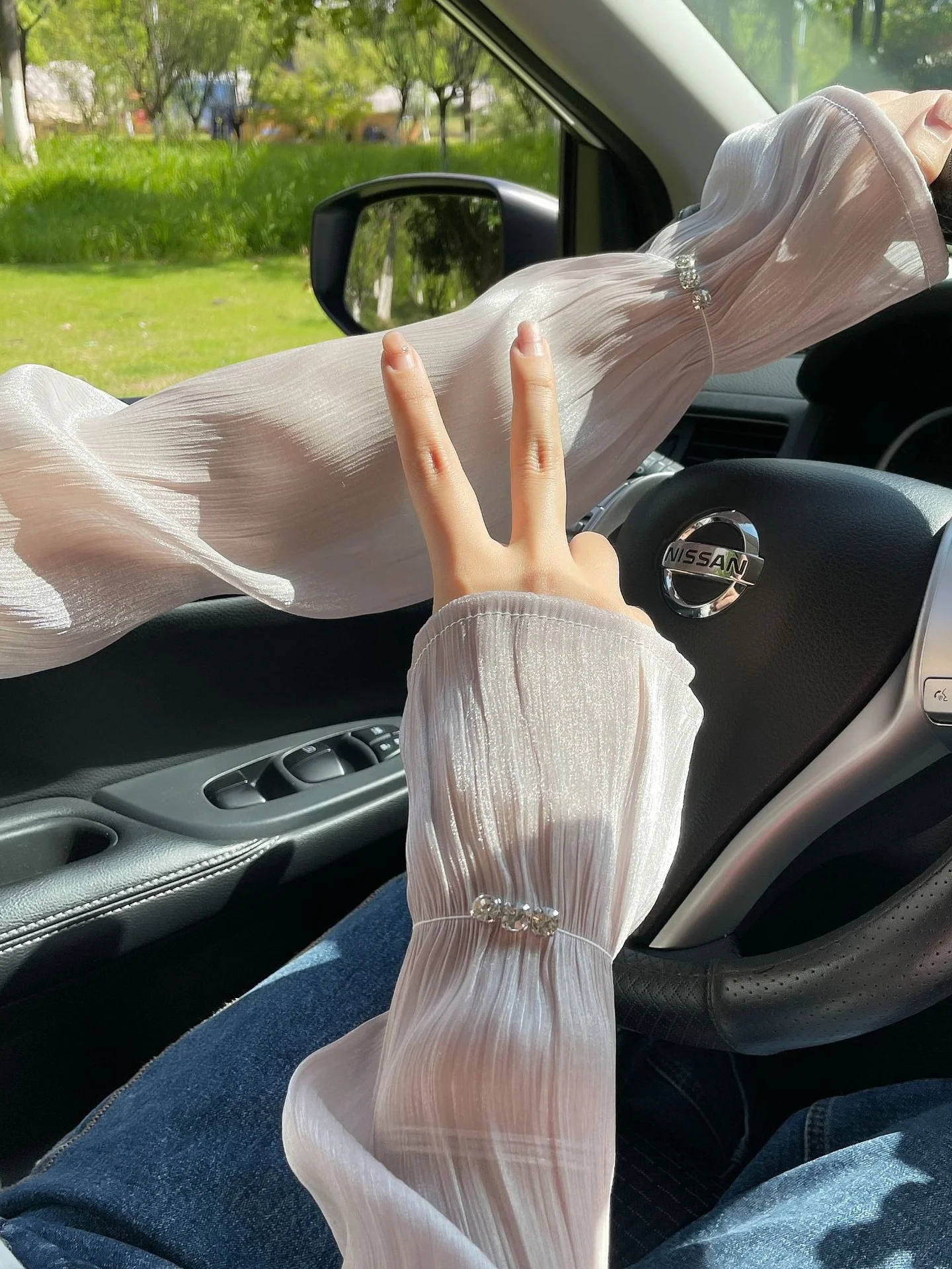 Outdoor Sun Protection Loose Sleeves For Women Anti-ultraviolet Arm Guards Summer Driving Mesh Gloves Thin Lace Ice Sleeves