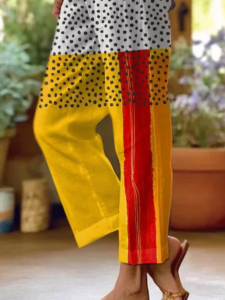 Women Abstract Long Pants Casual Spring/Fall Trousers
