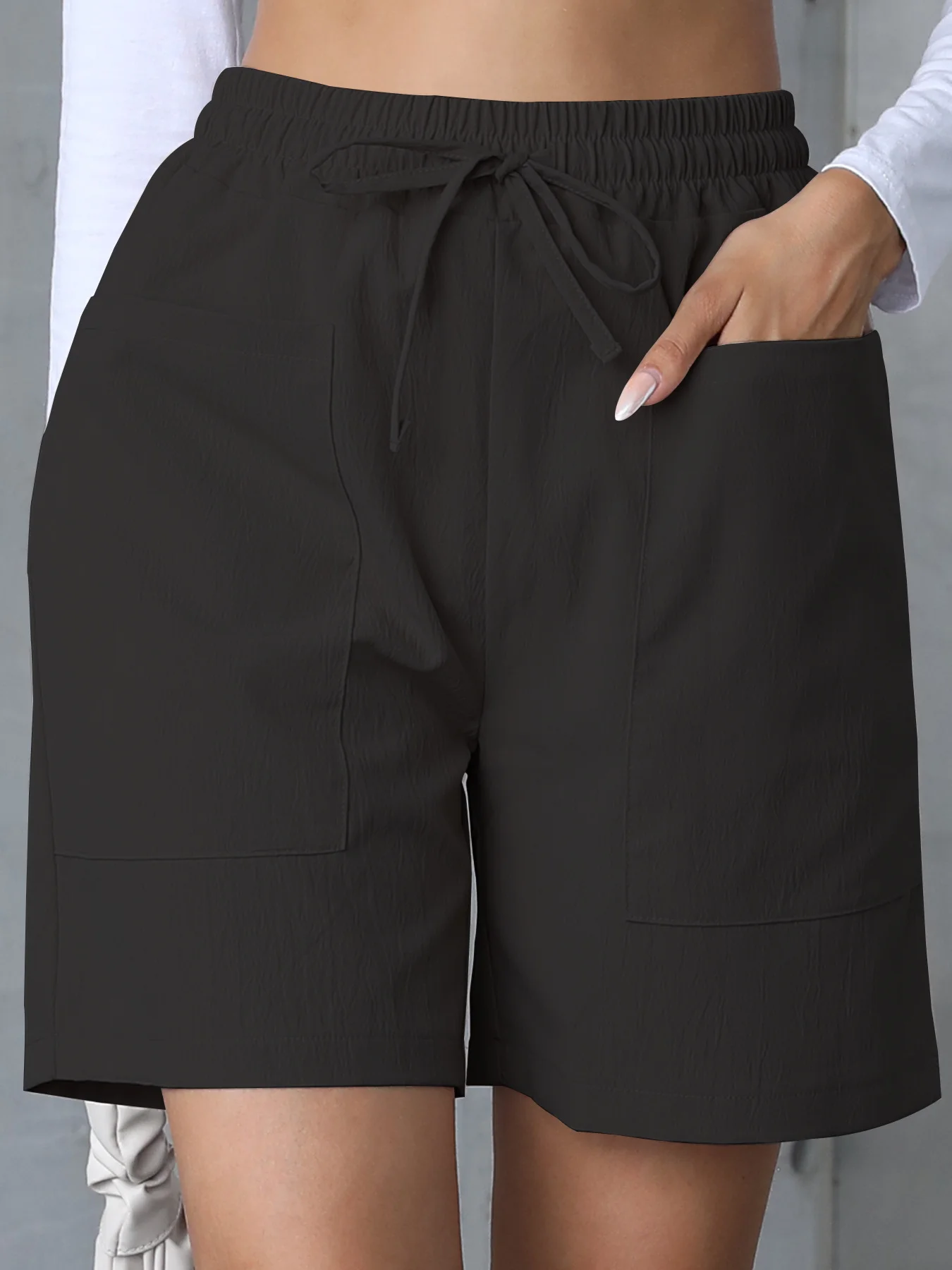 Women Plain Fifth Pants Straight Pants Casual Summer Shorts