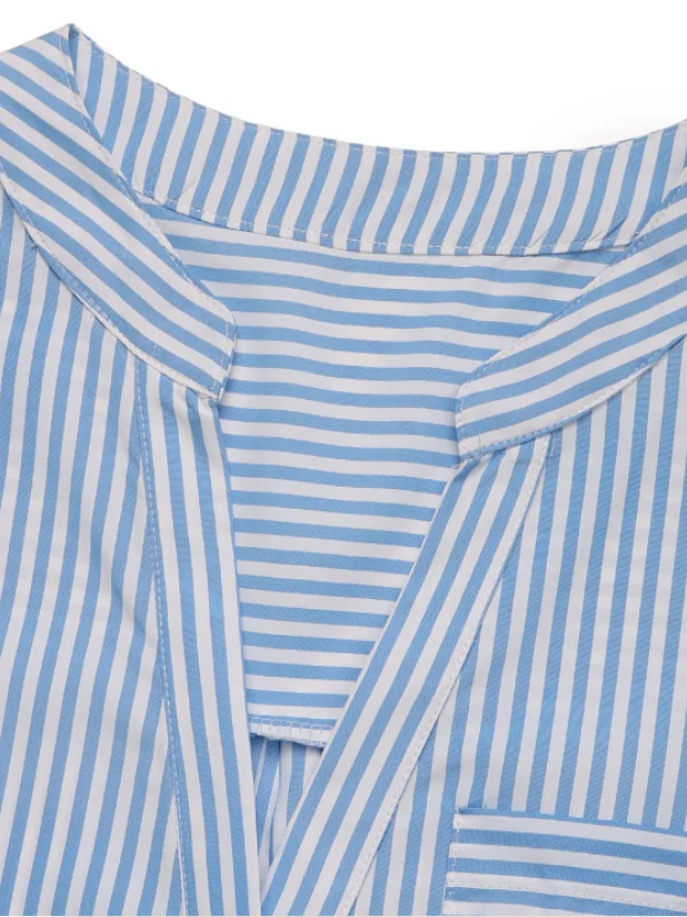 Women Striped V Neck Sleeveless Casual Summer Cotton Jumpsuit