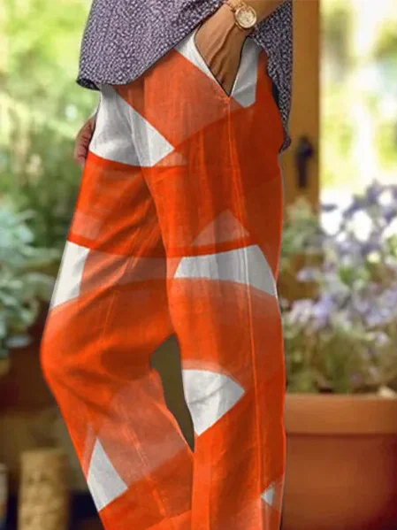 Women Abstract Long Pants Casual Spring/Fall Trousers