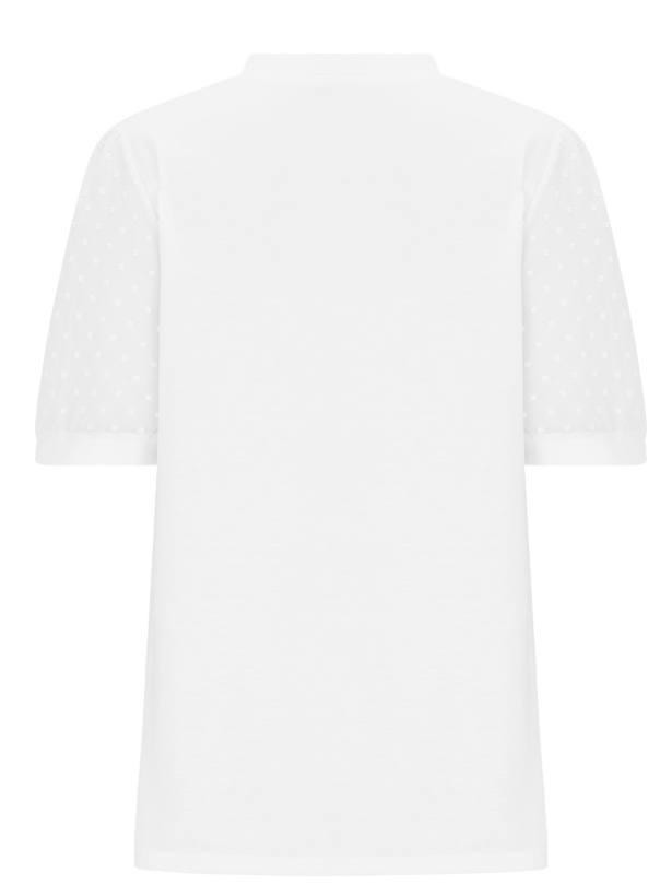 Women Polka Dots Short Sleeve Tee T-shirt V Neck Jacquard Casual Summer Top