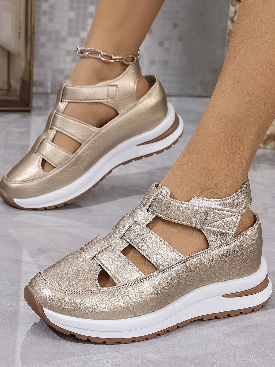 Casual Woven Hollow Thick-soled Wedge Heels Cross-border Summer Casual Sandals
